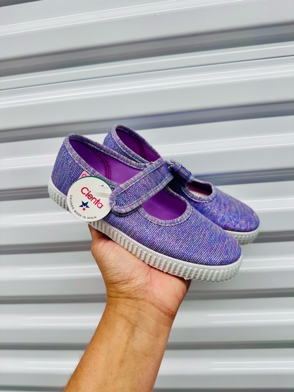 Cienta Girls Lavender Sparkle Mary Jane Shoes